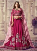 Premium Silk Pink Bridal Wear Embroidery Work Lehenga Choli